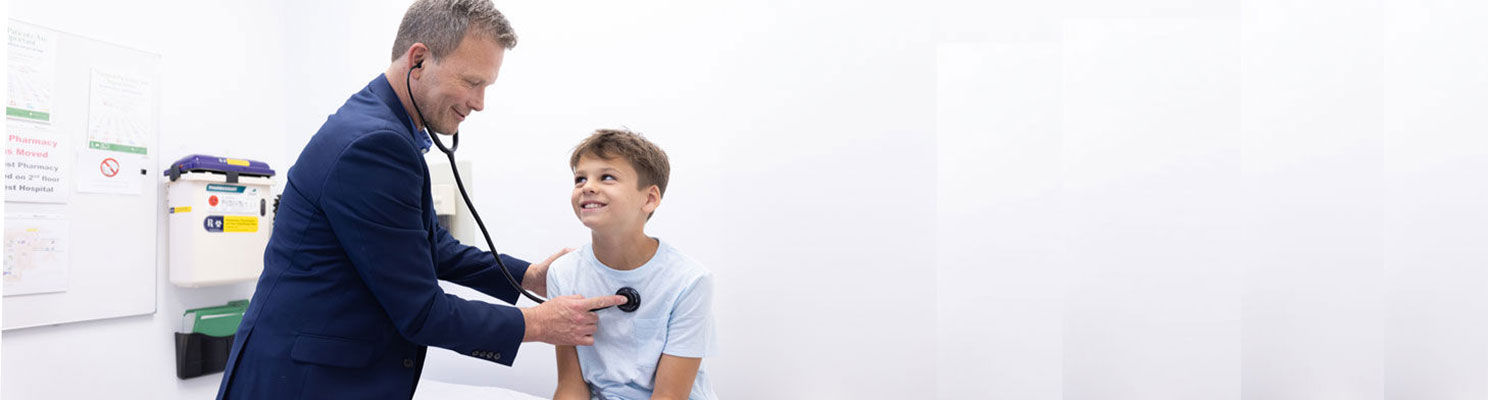Dr. Melcher with a patient at Lucile Packard Children's Hospital Stanford in Palo Alto, CA